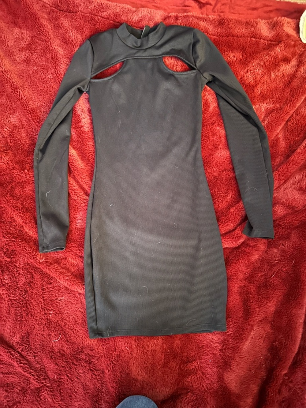 Divided Black Long-Sleeve Cutout Bodycon Dress
